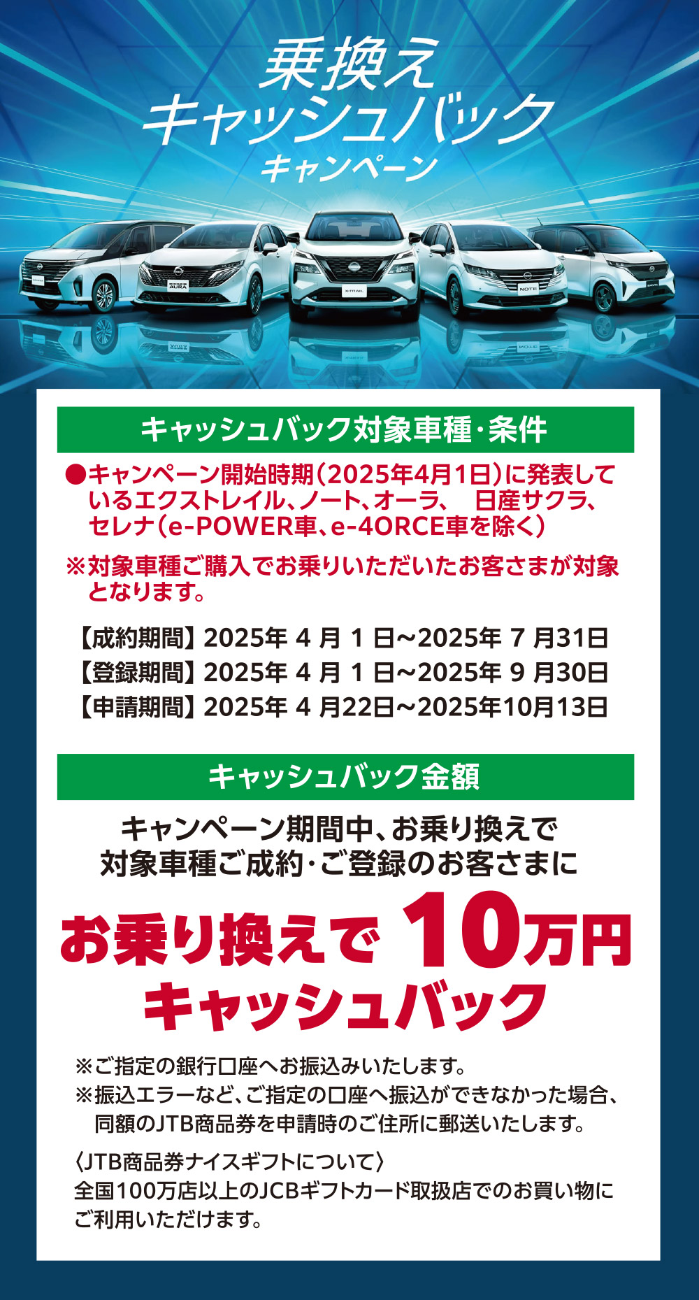 乗換えキャッシュバックキャンペーン